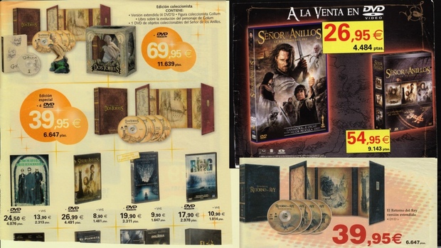 Recordando precios de ediciones anteriores de El Señor de los Anillos.