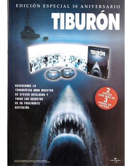 Tiburón 30 Aniv. DVD: Recordando grandes ediciones coleccionistas (Folleto de su puesta a la venta)