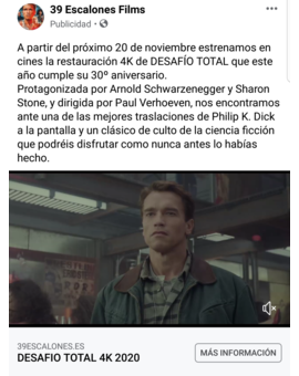 Desafío Total 4K: ¡Reestreno en cines el 20 de Noviembre de la restauración en 4K!
