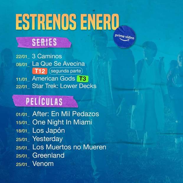 Prime Video. Estrenos destacados de Enero 2021.