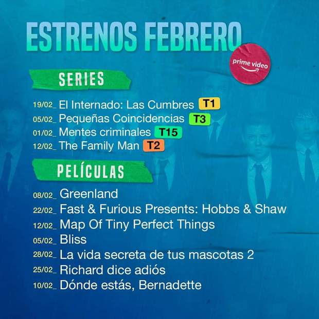 Prime Video. Estrenos destacados Febrero 2021.