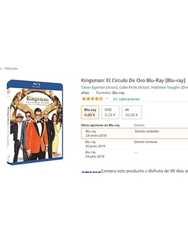 Oferta: Kingsman El Círculo de Oro por sólo 4 euros en Amazon
