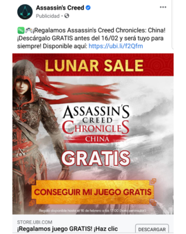 Off topic: Assassin's Creed Chronicles China gratis en Ubisoft Store
