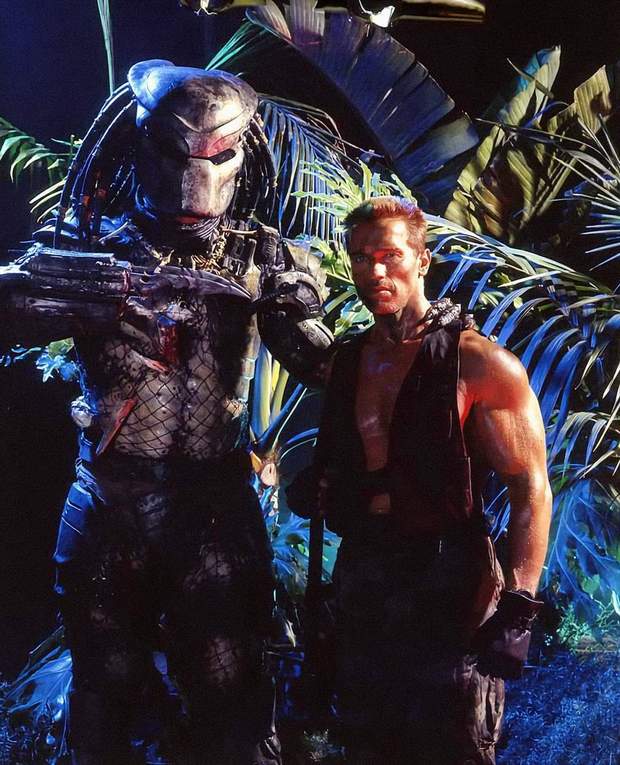 ¡Pues al final terminaron de colegas!. Depredador (Predator): Fotaza de producción. 