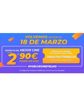 Yelmo Cines. Entradas a 2.90 con el código 1100479471088239