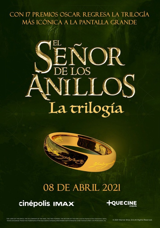 Tráiler del reestreno en cines Imax el 8 de Abril de 2021 de la trilogía de El Señor de los Anillos