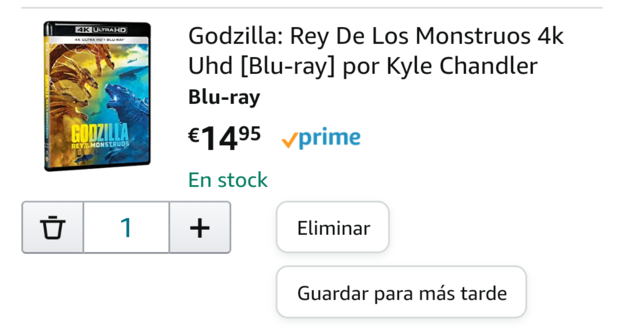 Oferta: Godzilla Rey de los Monstruos 4K UHD + Blu-Ray a 14.95 € en Amazon
