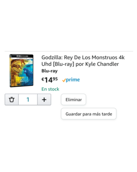Oferta: Godzilla Rey de los Monstruos 4K UHD + Blu-Ray a 14.95 € en Amazon