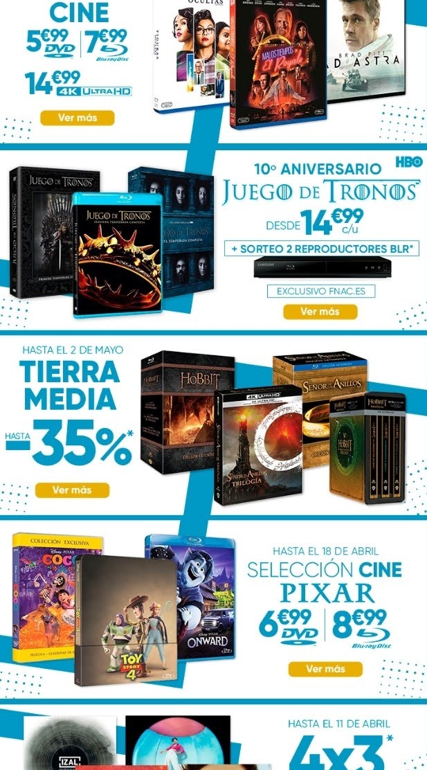 Fnac anuncia hasta un 35% de descuento en la Tierra Media en sus folletos y en su web