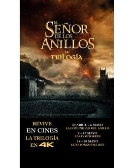 Póster oficial del reestreno en cines en España de El Señor de los Anillos.