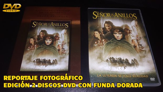 ESDLA La Comunidad del Anillo | Reportaje Fotográfico edición 2 discos DVD con funda dorada.