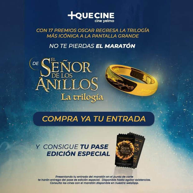 Pase exclusivo en Yelmo Cines para el maratón de la trilogía de El Señor de los Anillos.