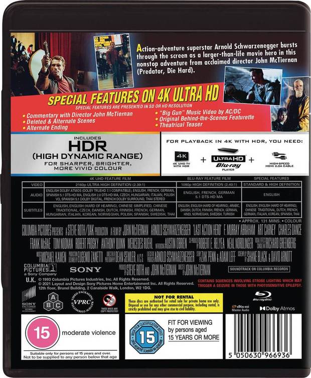 Contraportada edición Reino Unido de El Ultimo Gran Heroe.
