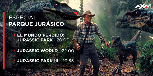 Especial Jurassic Park (Parque Jurásico) hoy 10-07-2021 en el canal AXN