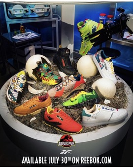 Anuncio de Reebok presentando su línea de zapatillas inspiradas en Jurassic Park