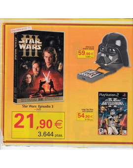 Eran otros tiempos... Nostálgico recorte del año 2005 anunciando el DVD de Star Wars Episodio 3.