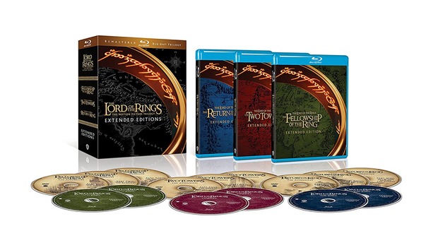 Diseño del pack en Blu-Ray remasterizado de El Señor de los Anillos.
