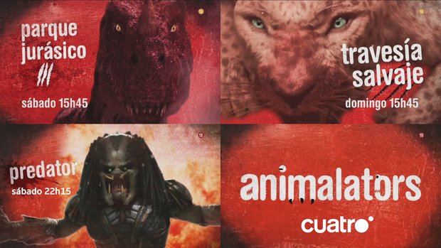 Ciclo Animalators en Cuatro de este fin de semana. (Incluye Travesía Salvaje no editara en Blu-Ray)