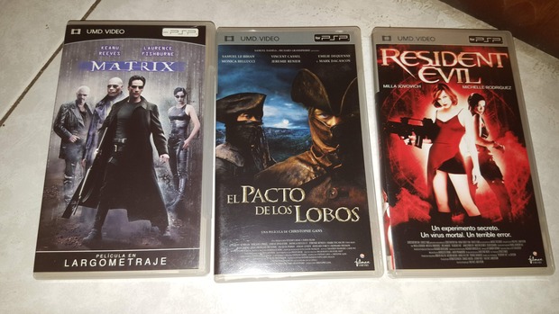 Matrix, El Pacto de los Lobos y Resident Evil. Mis Compras UMD 28-09-2021.