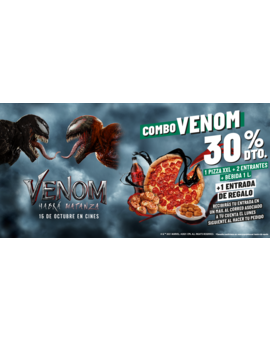 Entradas de regalo para ver Venom con Papa Johns