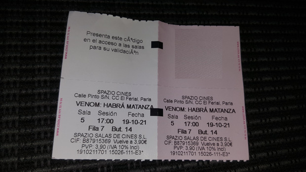 Venom: Habrá Matanza: Mi Critica y mi Entrada [Sin Spoilers]. Nota 6.5/10. Como la primera.