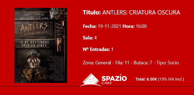 Antlers Criatura Oscura: Mi minicritica y mi Entrada [Sin Spoilers]. Nota 5/10. Buena ambientación