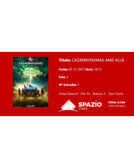 Cazafantasmas Más Allá: Mi minicritica y mi Entrada [Sin Spoilers]. Nota 8/10. Chute nostálgico.