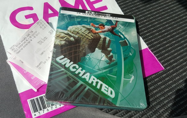 Uncharted Steelbook 4K UHD: Mi Compra en Game del 12-05-2022.