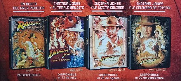 Steelbooks Indiana Jones. Fechas de salida.