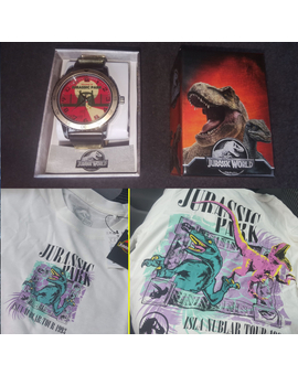 Regalazo de cumpleaños del amigo Albertronik. ¡Muchas gracias!. Reloj y camiseta Jurassic Park.
