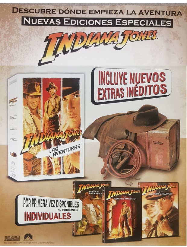 Eran otros tiempos... Nostálgico recorte del año 2008 anunciando los DVD de Indiana Jones