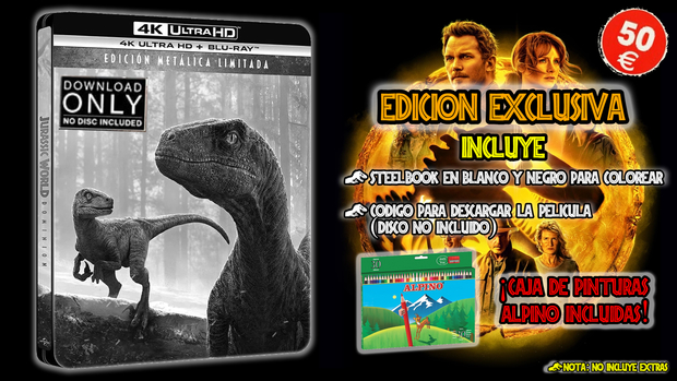 Nueva modificación en el Steelbook Español de Jurassic World Dominion.