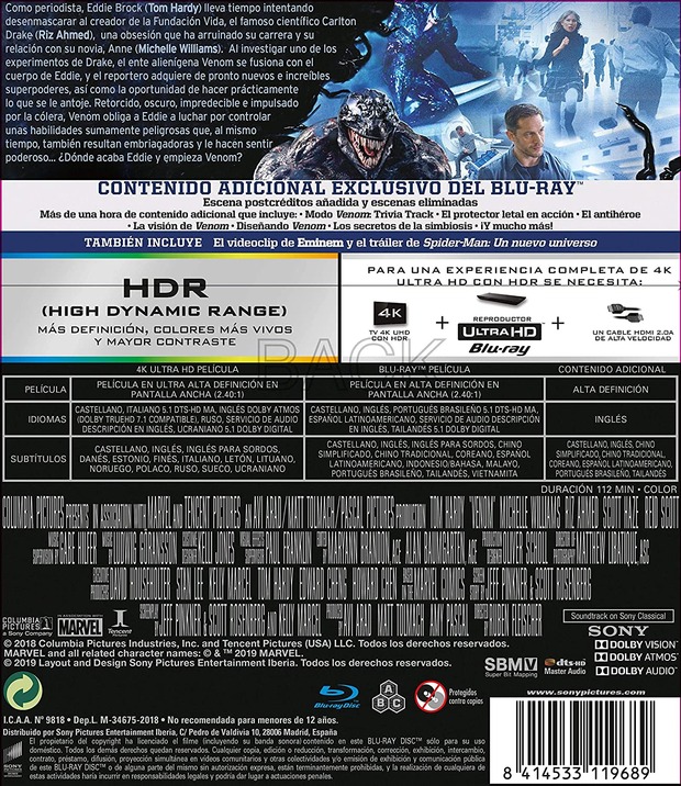 Venom. Contraportada