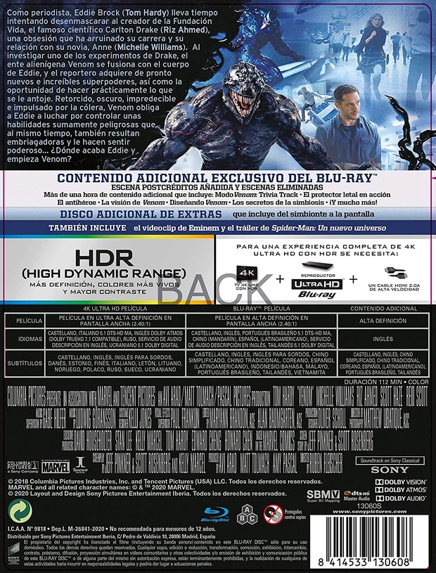 Venom. Contraportada 2.