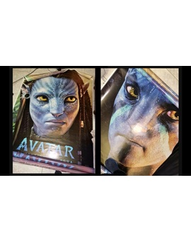 Posters gigantes de cine de Jake y Neytiri de Avatar El Sentido del Agua.