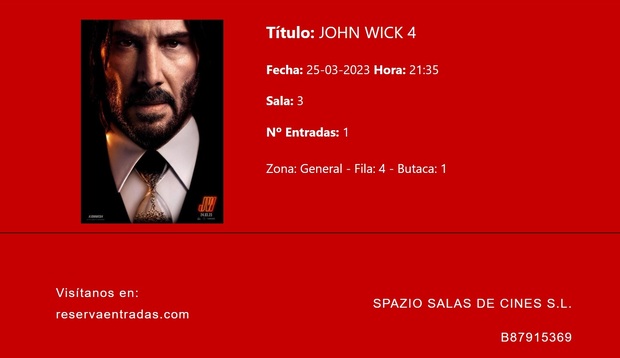 John Wick 4: Mi crítica y mi entrada [Sin Spoilers]. Nota 6.5/10. La fórmula se agota.