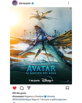 7 de Junio de 2023 en Disney +. Avatar El Sentido del Agua.