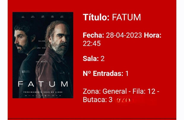 Fatum: Breve crítica y entrada [Sin Spoilers]. Nota 4,5/10. Multicine A3