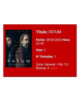 Fatum: Breve crítica y entrada [Sin Spoilers]. Nota 4,5/10. Multicine A3
