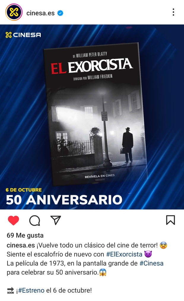 El Exorcista. Reestreno en Cinesa.