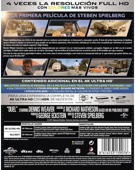La primera película de SteBen Spielberg. El diablo sobre ruedas 4K steelbook.