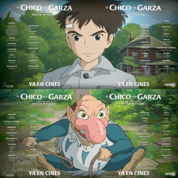 El chico y la garza. Cines.