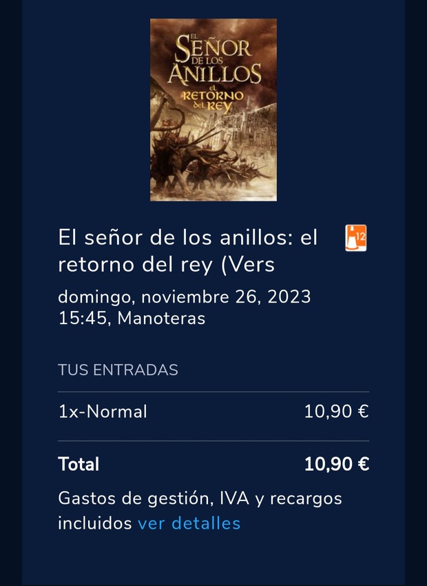 ESDLA El Retorno del Rey Extendida V.O.S.E.: Breve Crítica y entrada [Sin Spoilers]. Nota 10/10