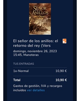 ESDLA El Retorno del Rey Extendida V.O.S.E.: Breve Crítica y entrada [Sin Spoilers]. Nota 10/10