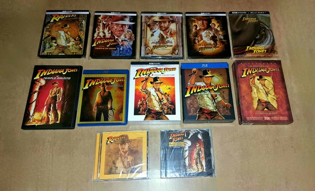 Indiana Jones. Mi colección completa [DVD, Blu-Ray, 4K UHD, Steelbooks, CDs].