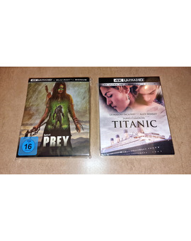 Prey (Predator: La Presa) Steelbook 4K UHD y Titanic 4K UHD. Mis Compras  11-12-2023.