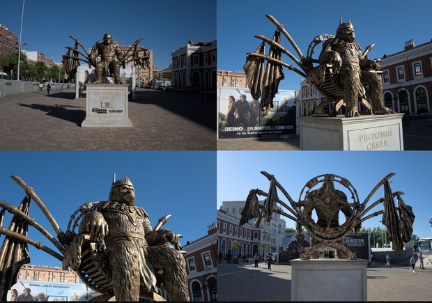 Proximus César toma Madrid. Estatua de El Reino del Planeta de los Simios.