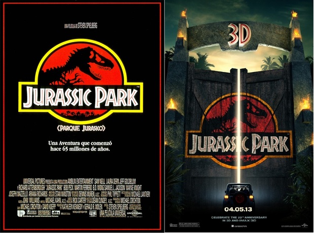 JURASSIC PARK ¿QUE POSTER TE GUSTA MAS? ¿EL ORIGINAL O EL DEL REESTRENO?