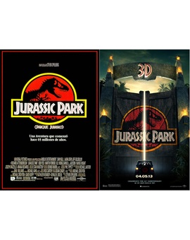 JURASSIC PARK ¿QUE POSTER TE GUSTA MAS? ¿EL ORIGINAL O EL DEL REESTRENO?
