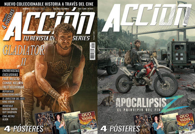 Accion Cine. Portada y posters Noviembre 2024